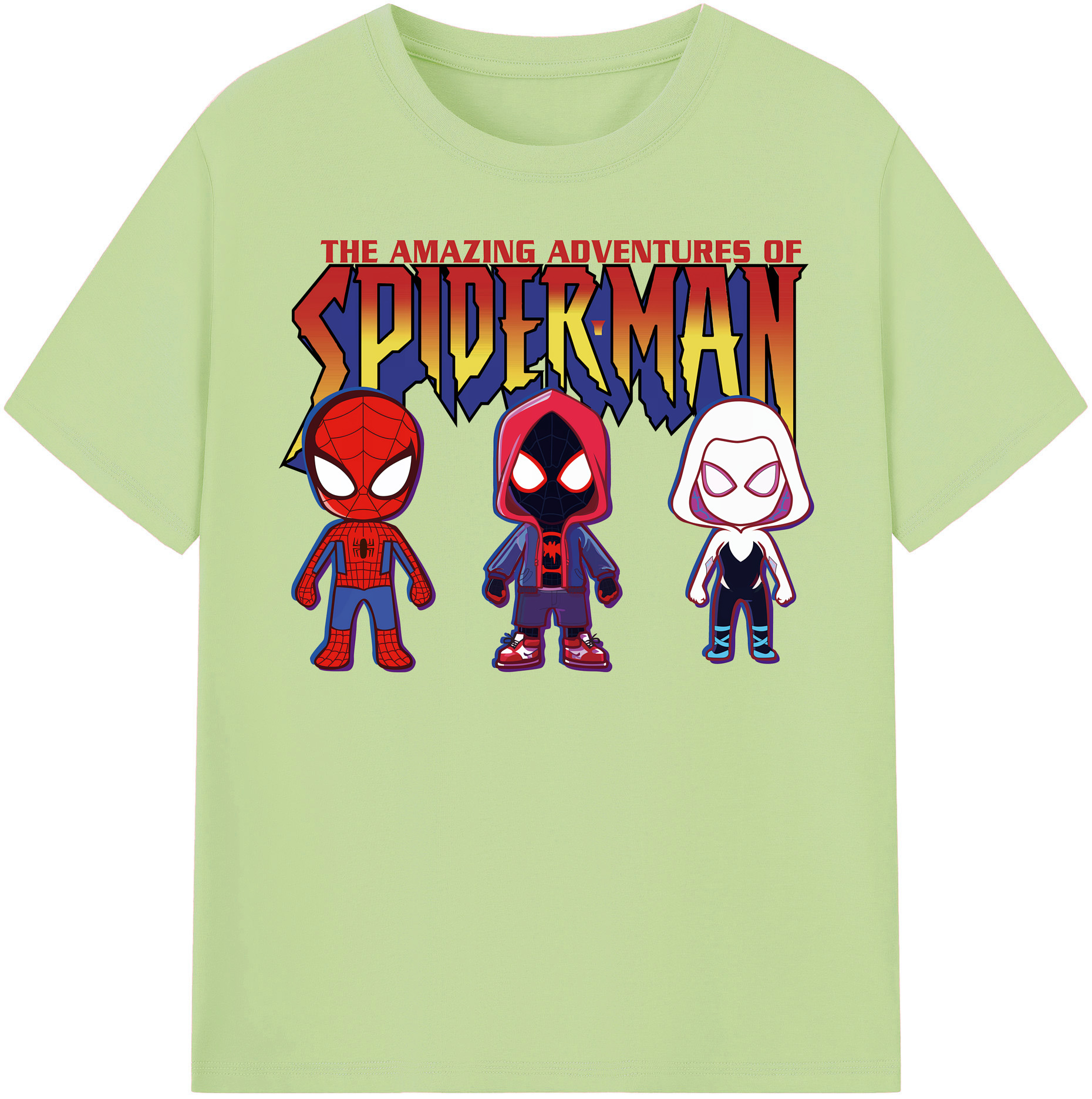 （画像用） Spider Man スパイダーマン 綿100％半袖Tシャツ（フロントプリント）
